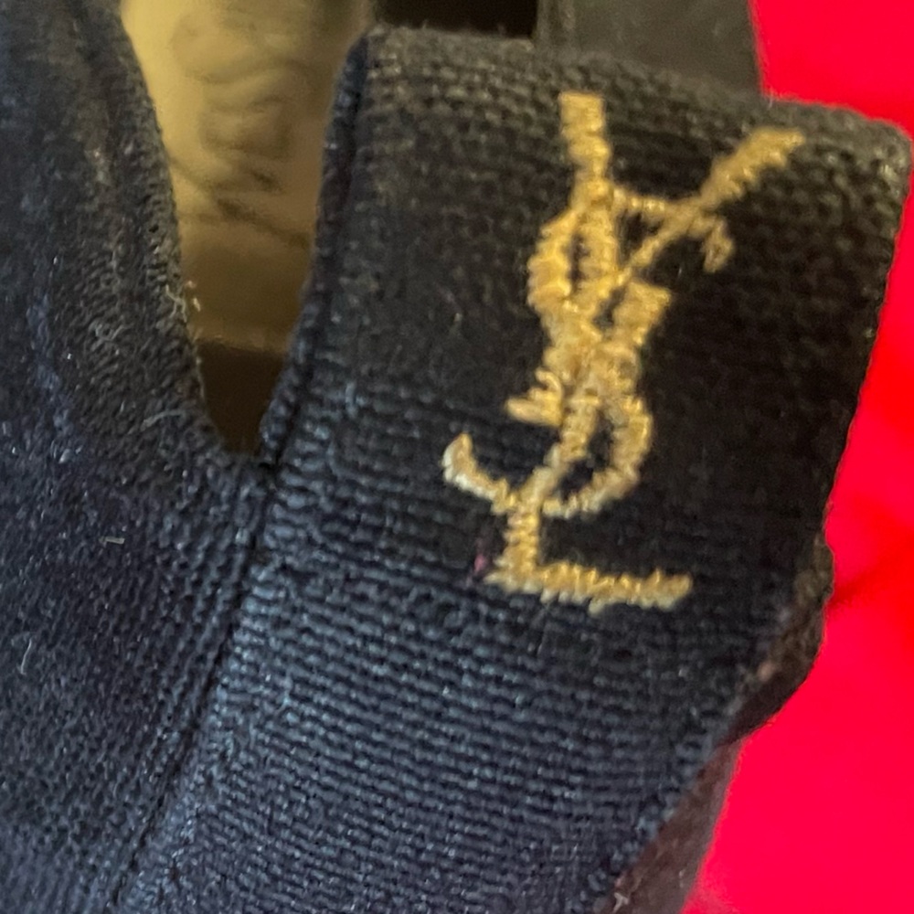 YVES SAINT LAURENT Vintage Canvas Wedge Espadrilles Heeled Espadrille YSL 8.5 9 - Picture 14 of 14